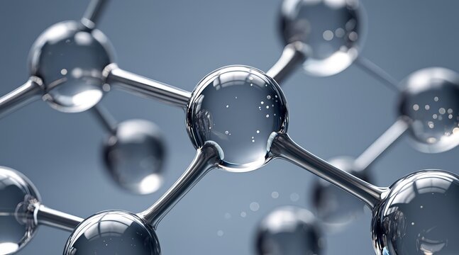 3D Rendering of a Molecular Structure With Atoms and Bonds