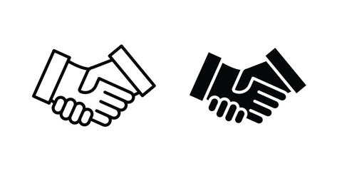 Obraz premium Handshake icon symbol vector set. Design Illustrations