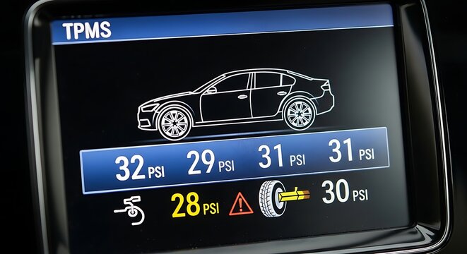 Tire pressure monitoring system display screen.