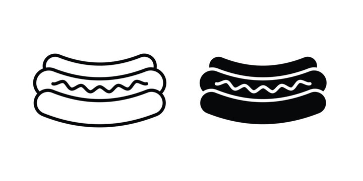 Hot dog icon symbol vector set. Design Illustrations