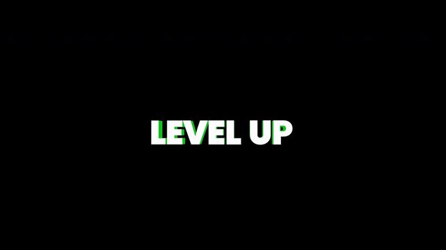 Level Up Realistic 3D Depth Motion Text Alpha Channel 4K Video