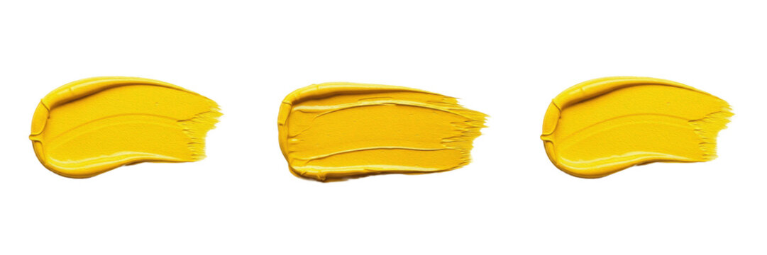 Vibrant Yellow Acrylic Paint Stroke Brush PNG - Artistic Oil Swatch Creative Design Texture