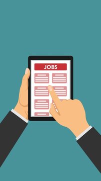 online job searching video animation apply job vertical concept