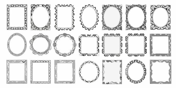 ornate frames collection black and white decorative borders set