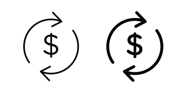 Refund icon symbol vector set. Design Illustrations