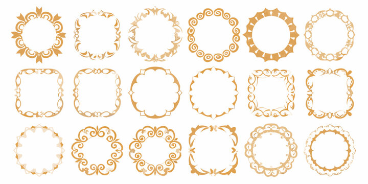 baroque and rococo frames vector set ornate golden designs