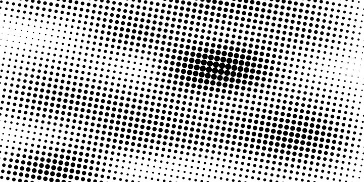 Grunge halftone gradient background. Faded grit noise texture. White and black sandy wallpaper. Retro pixelated backdrop. Anime or manga style comic overlay. Vector graphic design textured template