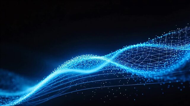 Abstract blue light wave pattern