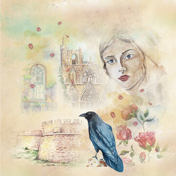 watercolor art of Desdemona handkerchief