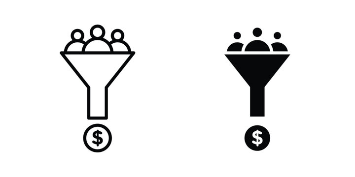 sales conversion icon symbol vector set. Design Illustrations