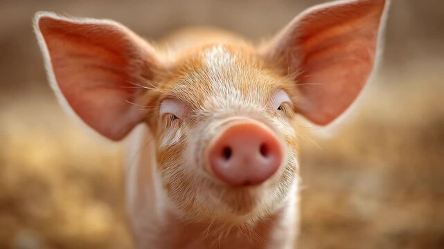 Piglet pig farm livestock animal baby portrait agriculture rural cute