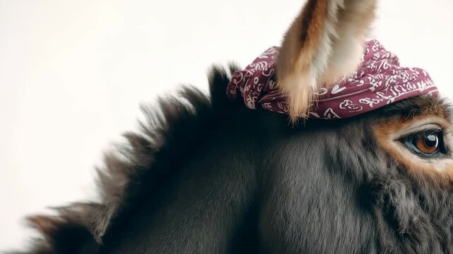 Donkey mule animal farm portrait bandana funny livestock rural