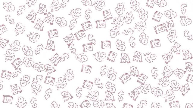 Money symbols set against a white background ideal for finance, investment, banking, and wealthrelated concepts in designs, presentations, or websites.