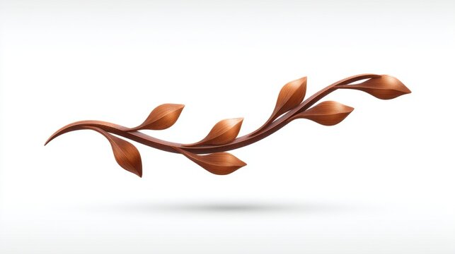 Elegant Copper Leaf Design with Smooth Curves and Glossy Finish Ideal for Decorative Backgrounds, Art Projects, or Contemporary Artwork Inspiration