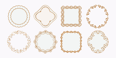 Obraz premium hand drawn decorative frames set of six elegant line art borders