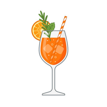 flat design aperol cocktail
