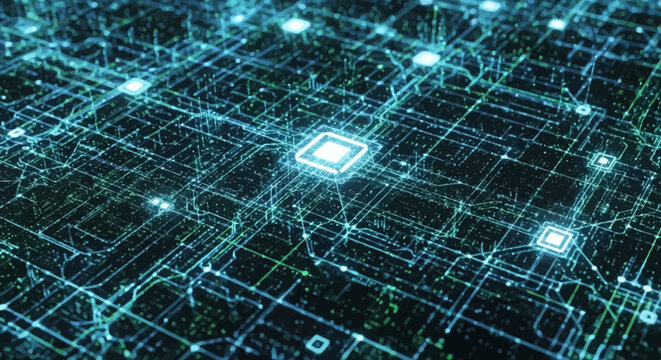 Abstract Digital Network Circuit Board Technology Concept.