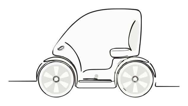 Minimalist line art segway electric scooter icon. Generative AI