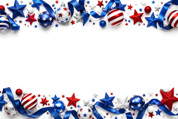 Fototapeta premium Festive red, white, and blue frame