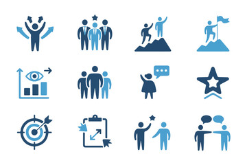 Fototapeta premium Set Of Business Success And Teamwork Concept Icons
