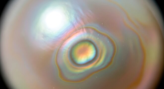 Abstract Iridescent Rainbow Circles and Pearlescent Texture Background