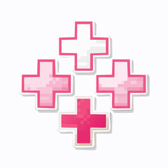 Obraz premium Pixelated Plus Signs in Pink and White
