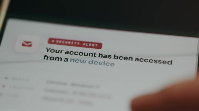 Your account has been accessed from a new device, security alert