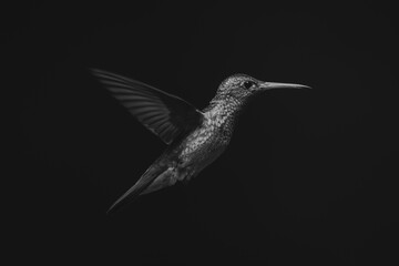 Fototapeta premium Mono rufous-tailed hummingbird in profile in sun