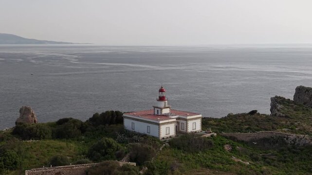 Faro de las islas Medas situado en L'Estartit, costa Brava, provincia de Gerona, Catalu&ntilde;a, Espa&ntilde;a. 