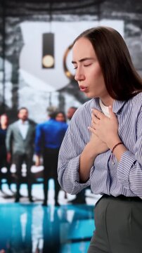 Woman Having Sudden Panic Attack