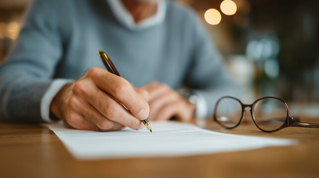 Close-up of hands placing a printed async communication norms document into a new hire welcome binder, pen resting beside a highlighted company handbook, wooden desk detail, onboarding checklist par