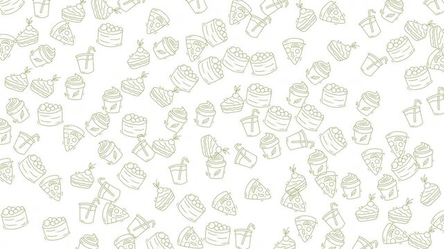 Versatile foodthemed background with doodles, perfect for menu design, recipe cards, social media posts, food blogs, and culinary presentations.