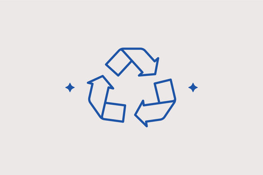 Universal recycling symbol line icon for waste management and environmental sustainability. Essential vector illustration for eco-friendly packaging and recycling program guides.