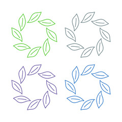 Fototapeta premium GREEN LEAVES SIGN SYMBOL LOGO VECTOR ISOLATED ON WHITE