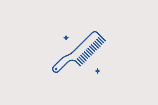 Hair comb line icon for grooming and beauty salon services. Practical vector illustration for hair care product pages and barber shop branding.