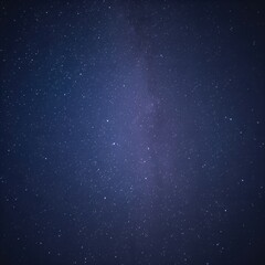 Fototapeta premium Beautiful starry night sky with countless stars and visible Milky Way galaxy. Deep blue cosmic background with long exposure effect, creating a calm, dreamy, and infinite universe atmosphere