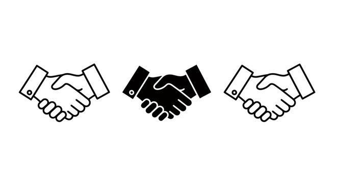 Three Hands Shaking in Unity Symbolizing Partnership, Cooperation, and Alliance.
