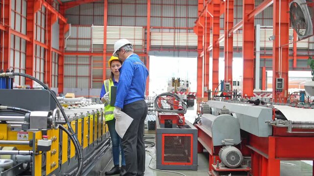 Manufacturing process training factory educational session industrial environment close-up view safety practices