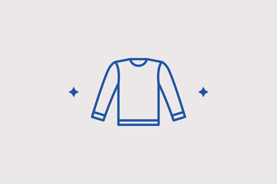 Long sleeve sweatshirt line icon for cozy loungewear and athletic training. Versatile vector illustration for sportswear brands and casual autumn fashion.