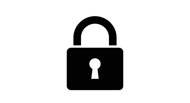 Black Padlock with Keyhole.