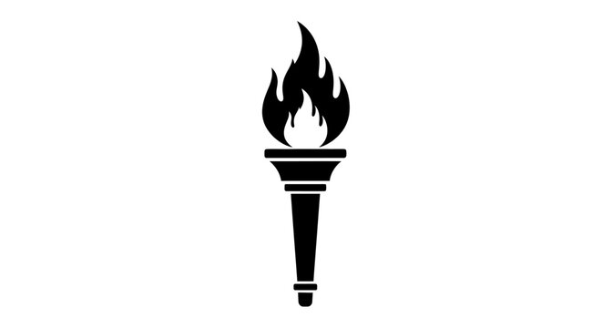 Black torch with flame icon.