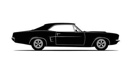 Obraz premium Classic American Muscle Car Side View.