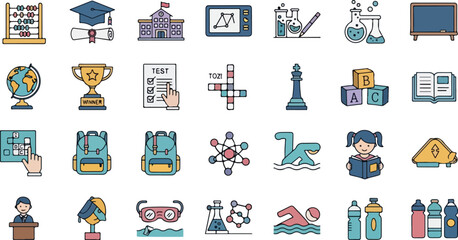 Obraz premium Education icons and symbols 6.