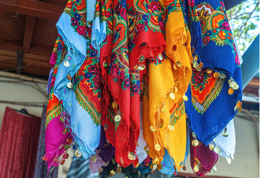 The scenic views of the scarves in Gaziantep is a very rich city in mother-of-pearl work, coppersmithing, aba weaving, pistachio, hand embroidery, silver embroidery, rug and carpet weaving, pottery, j