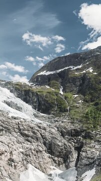 Jostedalsbreen National Park, Sogn Og Fjordane County, Norway. Boyabreen Glacier In
