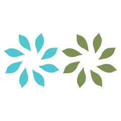 Fototapeta premium Green Leaves in Circle Sign Symbol Logo Vector