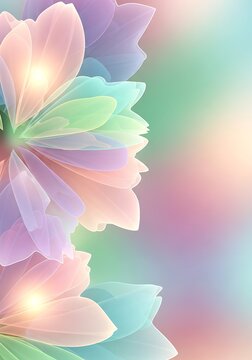Abstract Pastel Floral Background with Translucent Petals and Soft Light