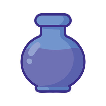 Cartoon style illustration of a bottle with purple liquid inside, suitable for games
