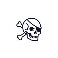 Obraz premium Simple Skull and Crossbones Pirate Icon