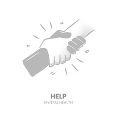 Obraz premium Help, support, care, hand, friendship, teamwork, together, charity, rescue, relationship, solidarity. Vector Illustration